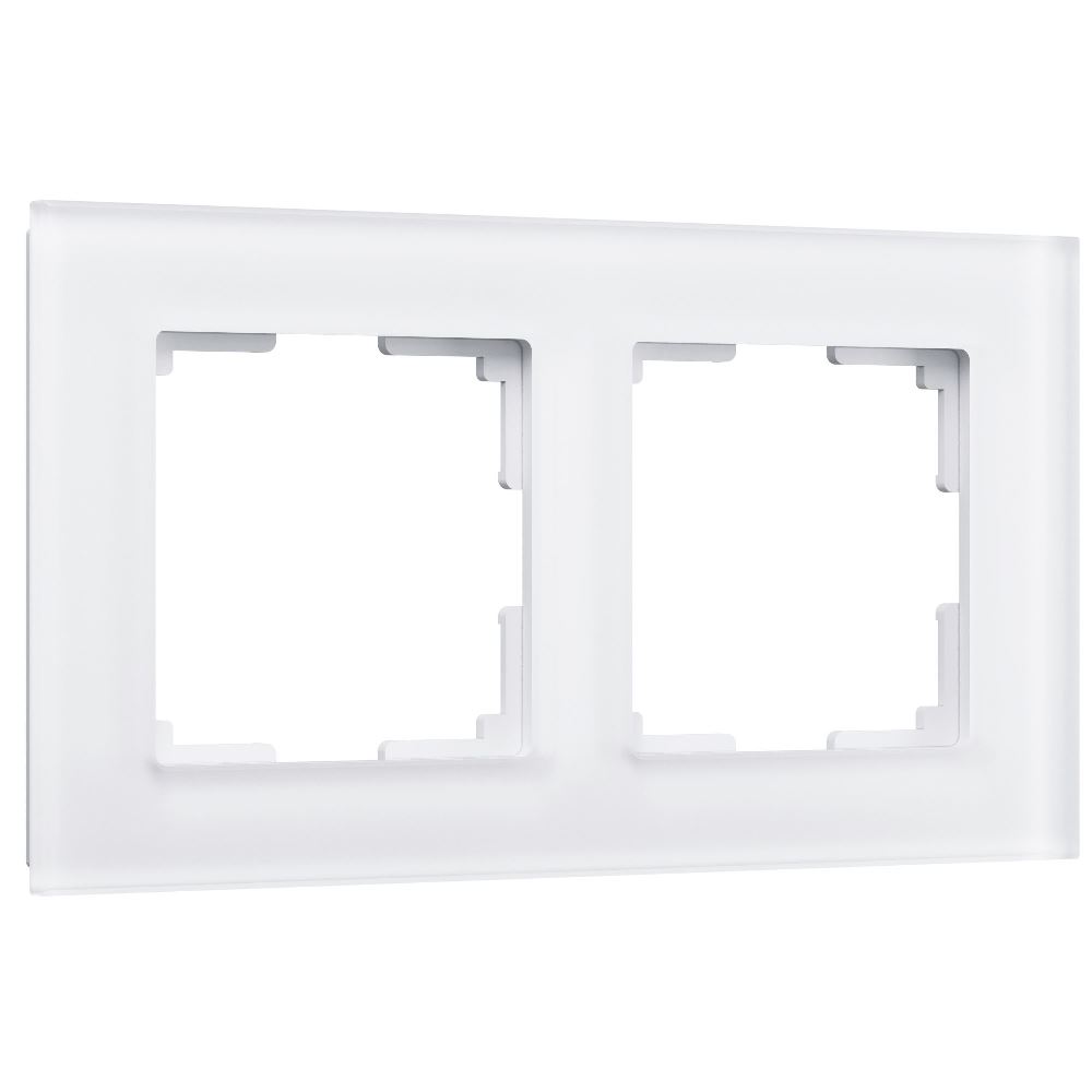 Рамка стеклянная Werkel Favorit на 2 поста Белый матовый W0021105