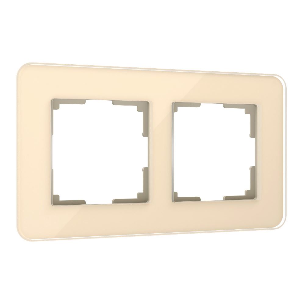 Рамка стеклянная Werkel Elite на 2 поста Айвори W0022443