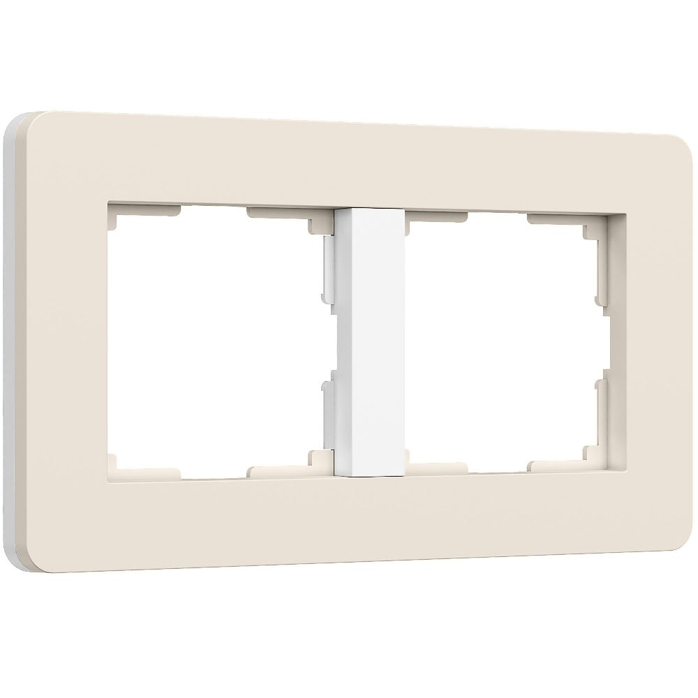Рамка из поликарбоната Werkel Split на 2 поста Айвори / Белый W0023066