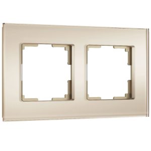 Рамка стеклянная Werkel Senso на 2 поста soft-touch Шампань W0023111