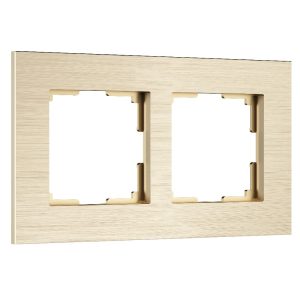 Рамка из металла Werkel AluMax на 2 поста Шампань W0023511