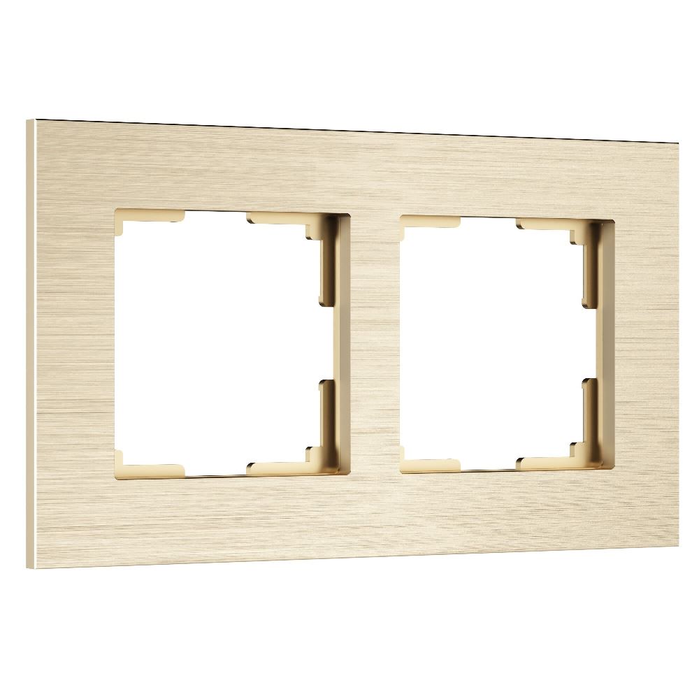 Рамка из металла Werkel AluMax на 2 поста Шампань W0023511