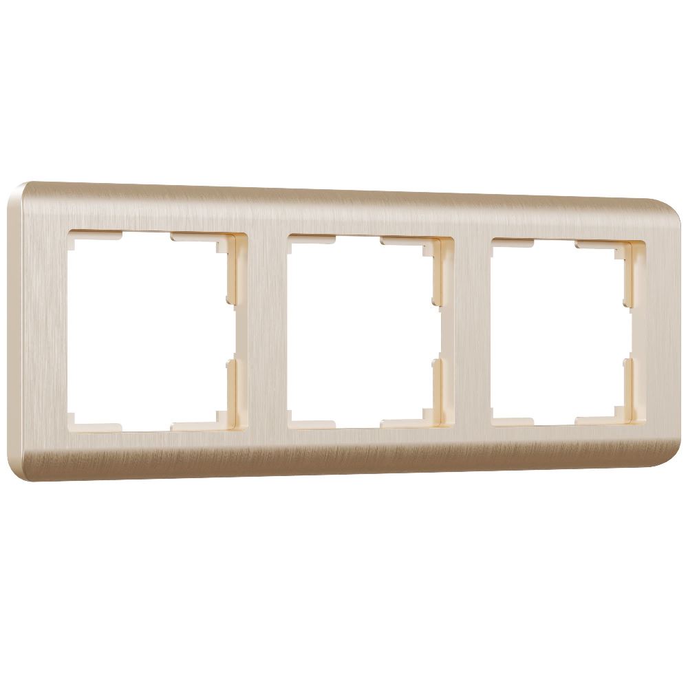 Рамка из поликарбоната Werkel Stream на 3 поста Шампань W0032111