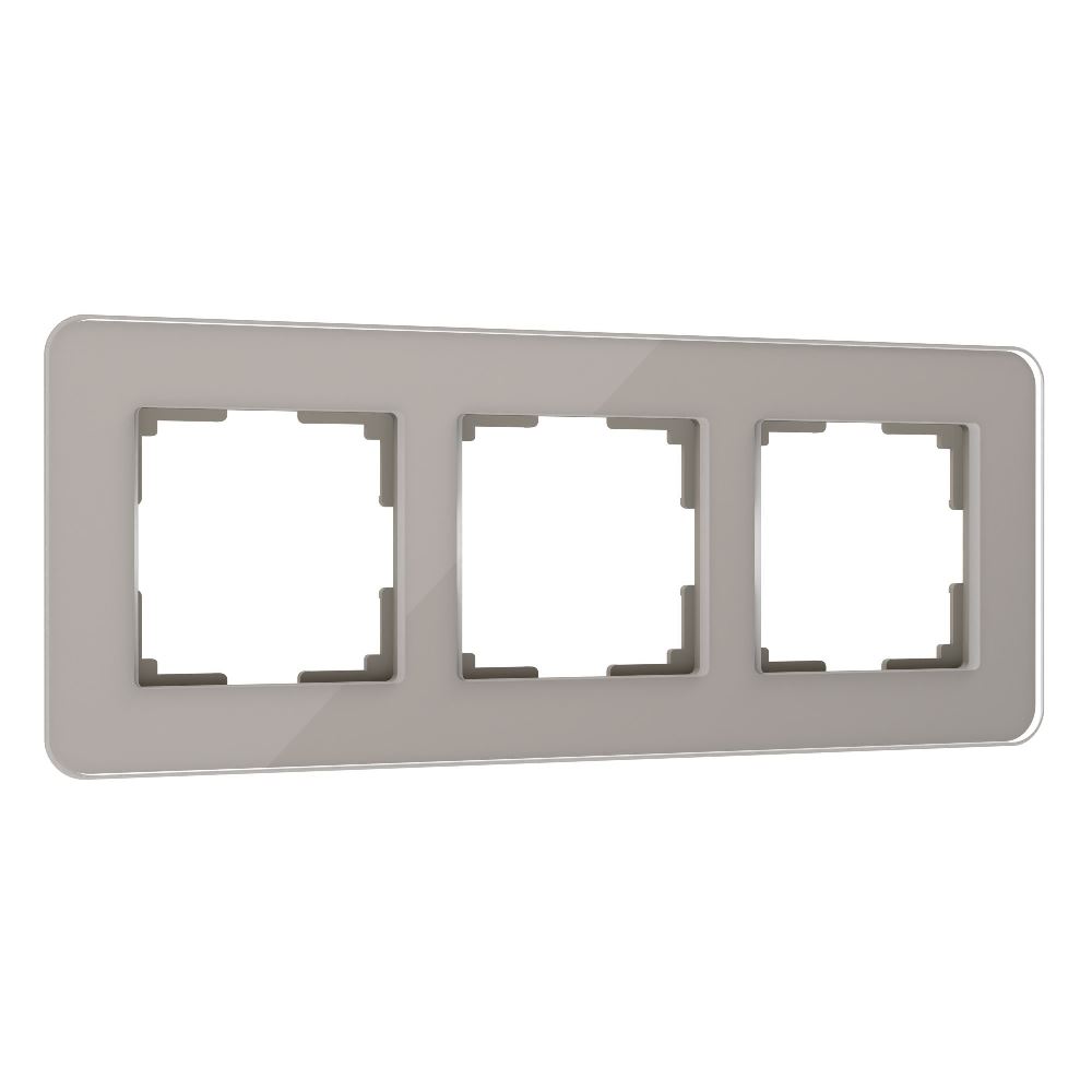Рамка стеклянная Werkel Elite на 3 поста Дымчатый W0032417
