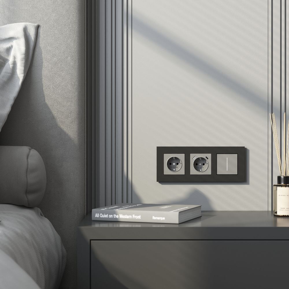 Рамка из поликарбоната Werkel Slab на 3 поста Черный W0032908 — изображение 2