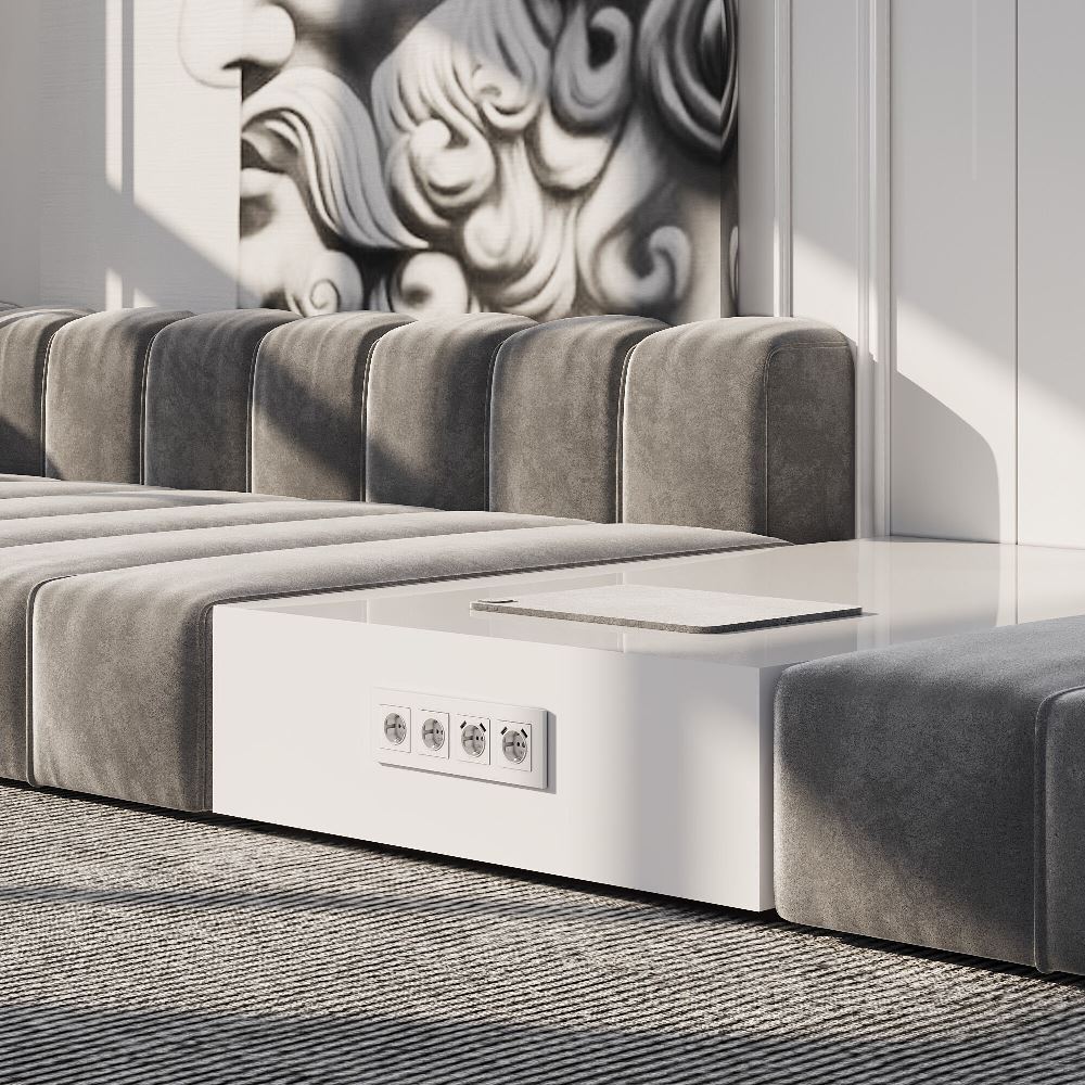 Рамка из поликарбоната Werkel Slab на 4 поста Белый W0042961 — изображение 3