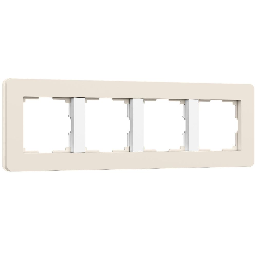 Рамка из поликарбоната Werkel Split на 4 поста Айвори / Белый W0043066