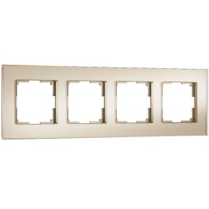 Рамка стеклянная Werkel Senso на 4 поста soft-touch Шампань W0043111