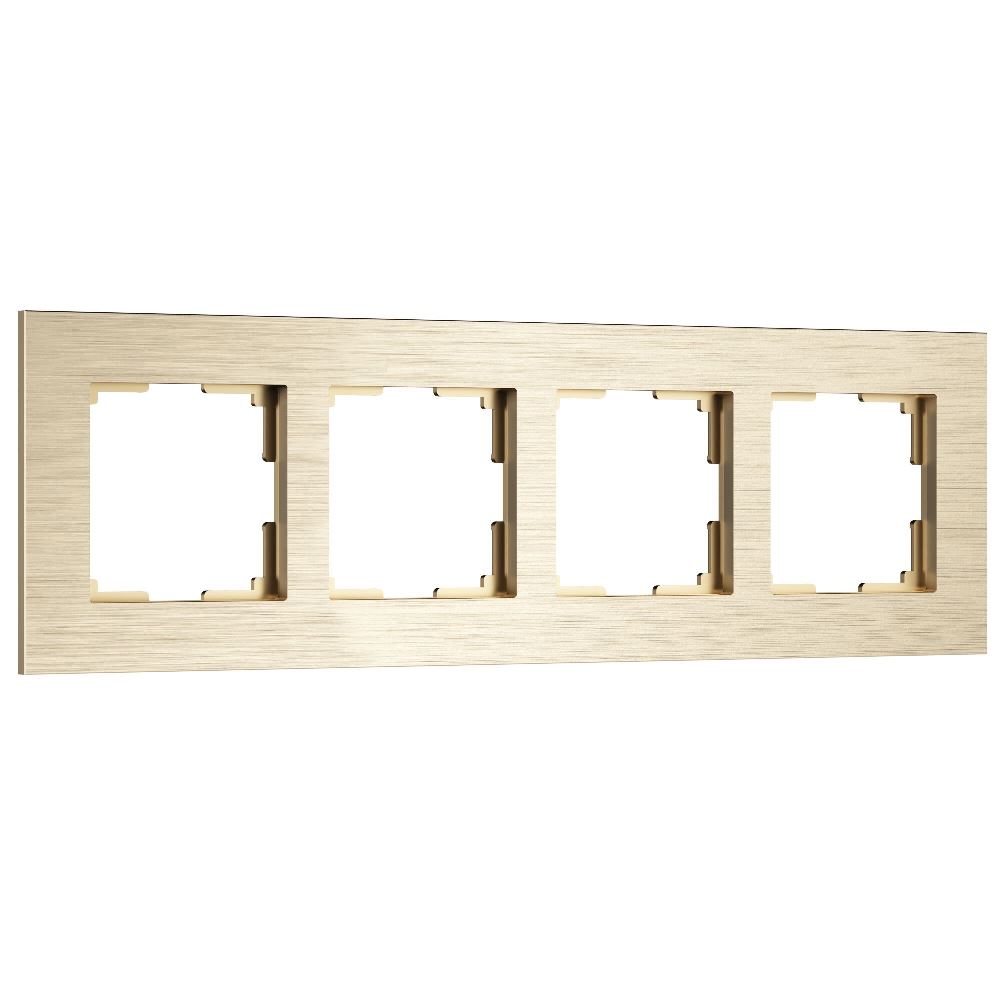 Рамка из металла Werkel AluMax на 4 поста Шампань W0043511