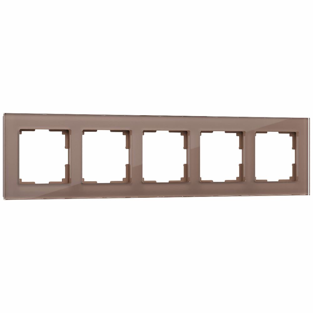 Рамка стеклянная Werkel Favorit на 5 постов Латте W0051142