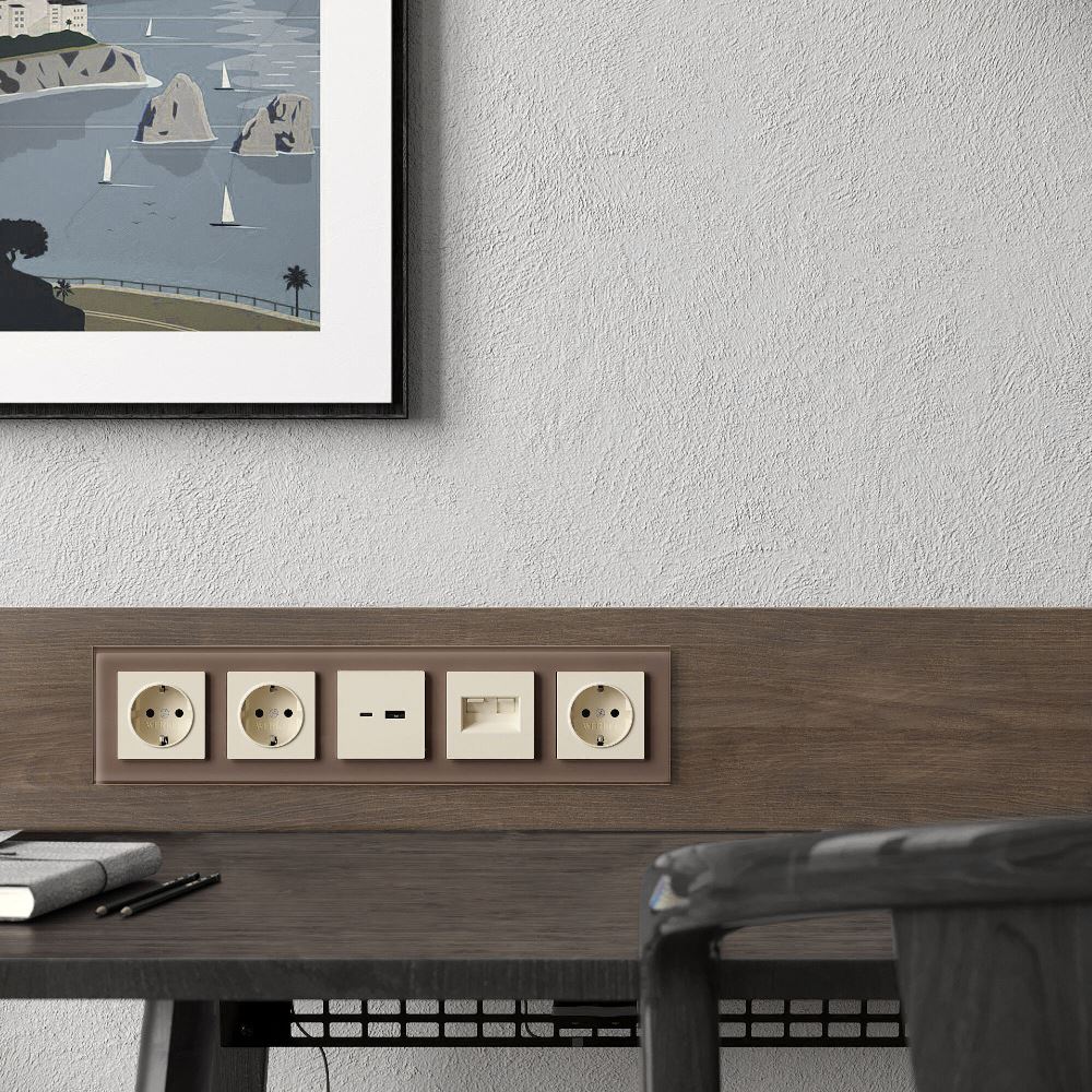 Рамка стеклянная Werkel Favorit на 5 постов Латте W0051142 — изображение 2