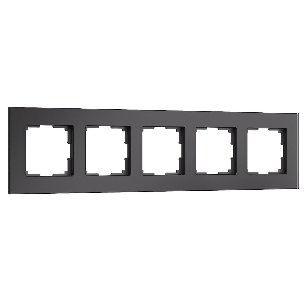Рамка стеклянная Werkel Senso на 5 постов soft-touch Черный W0053108