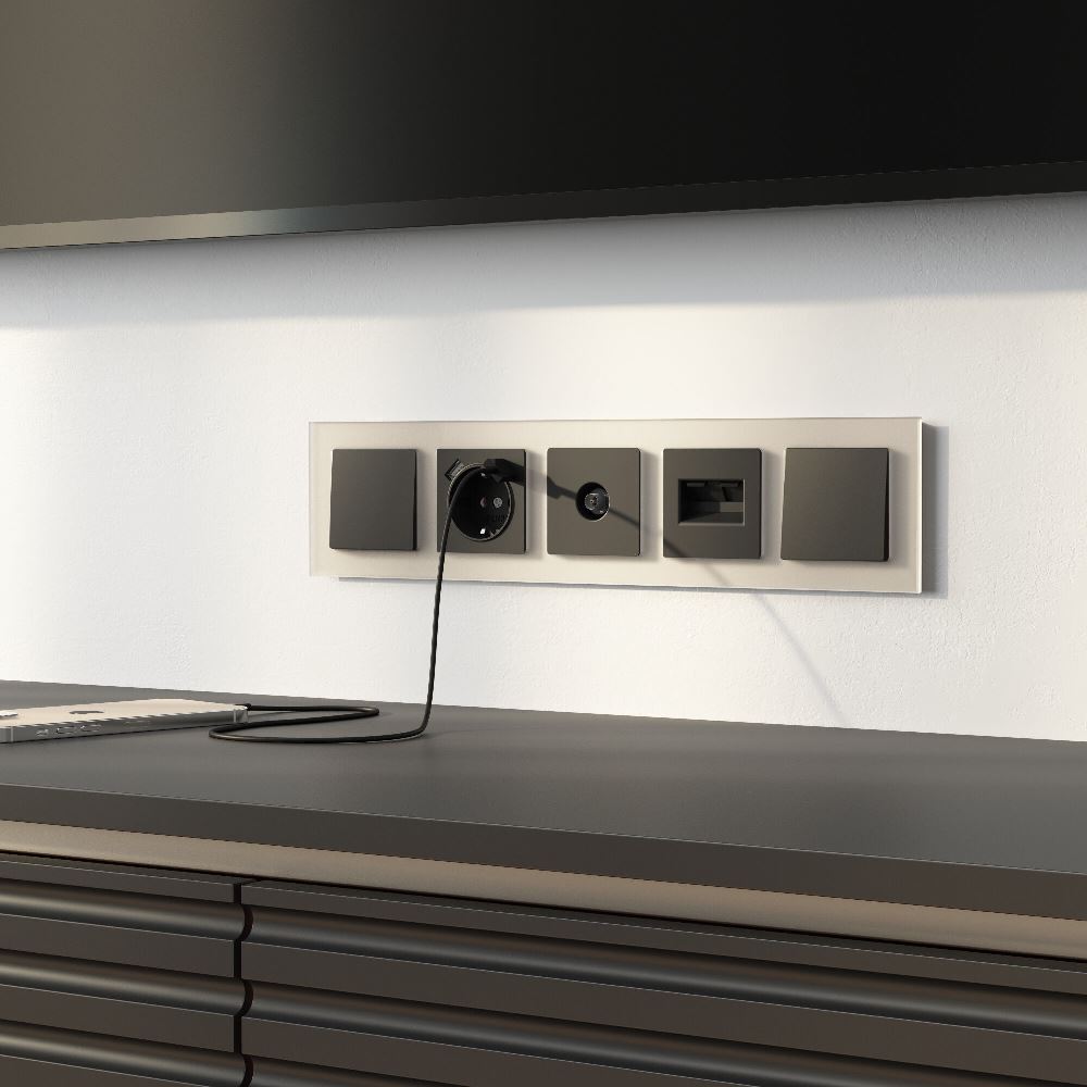 Рамка стеклянная Werkel Senso на 5 постов soft-touch Шампань W0053111 — изображение 2