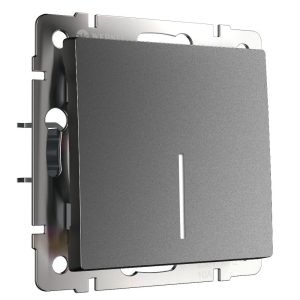 Выключатель одноклавишный встраиваемый Werkel с подсветкой Графит матовый W1110164