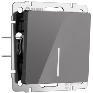 Выключатель одноклавишный встраиваемый проходной Werkel с подсветкой Графит W1112144