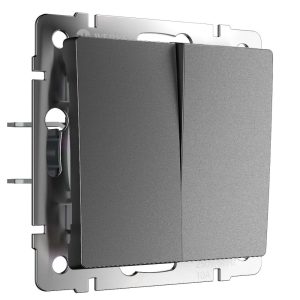 Выключатель двухклавишный встраиваемый Werkel Графит матовый W1120064