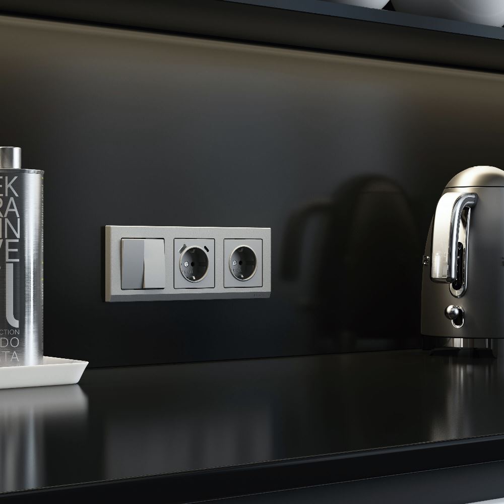 Розетка встраиваемая Werkel с заземлением, шторками и USB тип A+C Серебрянный матовый W1171765 — изображение 2