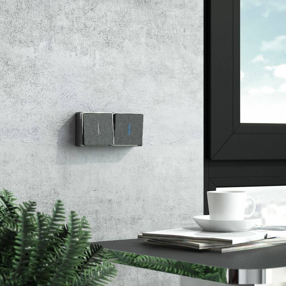 Выключатель одноклавишный накладной Werkel Gallant с подсветкой Графит W5010104 — изображение 2