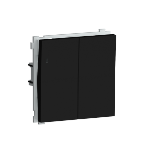 Выключатель двухклавишный встраиваемый Donel R98 с подсветкой Карбон матовый DA03105-DA28530