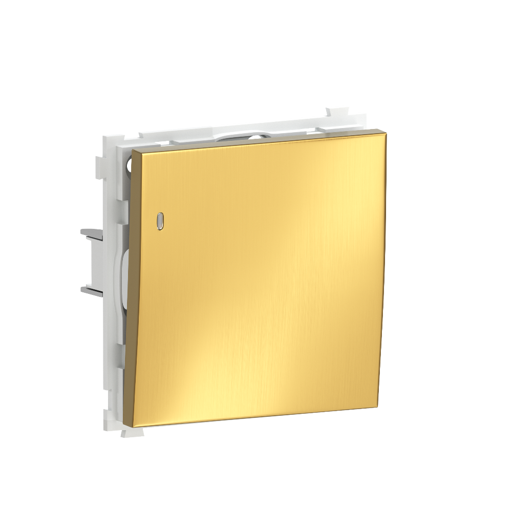 Выключатель одноклавишный встраиваемый проходной Donel R98 Metal с подсветкой Золото матовое DA03106-DA290BR