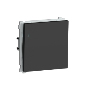 Выключатель одноклавишный встраиваемый Donel R98 звонкового типа с подсветкой Черный матовый DA03151-DA29028