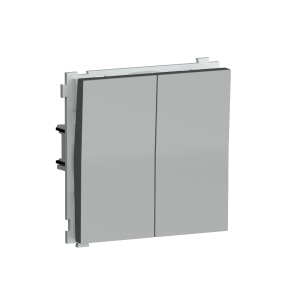 Выключатель двухклавишный встраиваемый Donel R98 Алюминий матовый DA10500-DA29526