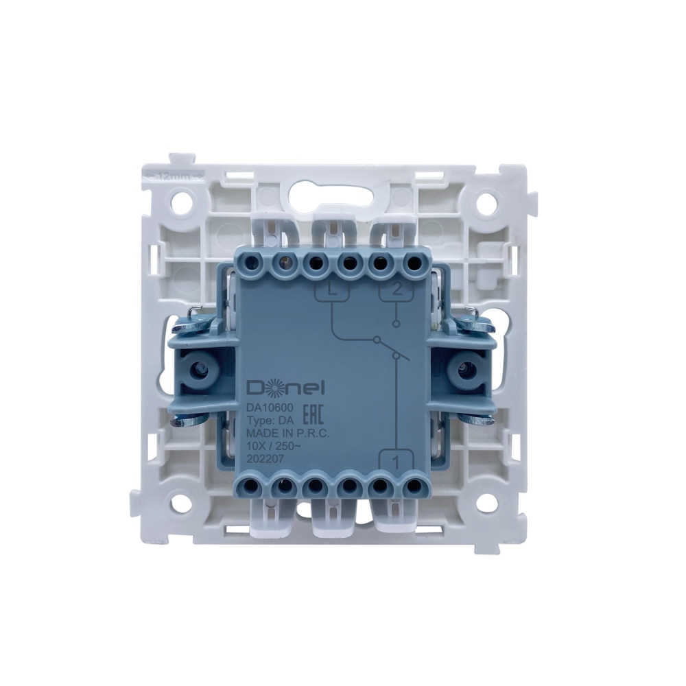 Выключатель одноклавишный встраиваемый проходной Donel R98 Шоколад матовый DA10600-DA29642 — изображение 3