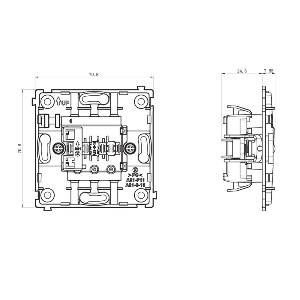 Выключатель одноклавишный встраиваемый проходной Donel R98 Шоколад матовый DA10600-DA29642 — изображение 6