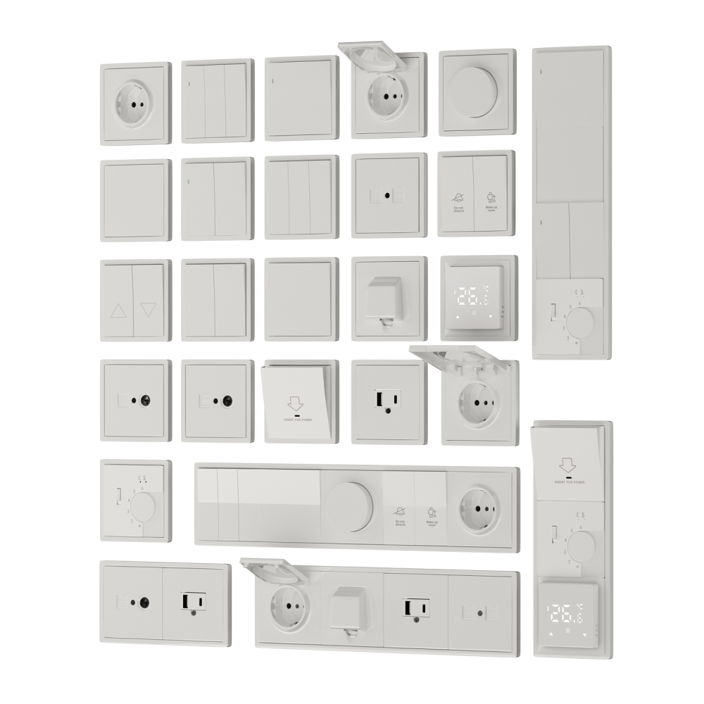 Выключатель двухклавишный встраиваемый перекрестный Donel R98 Белый глянцевый DA10900-DA29503 — изображение 3