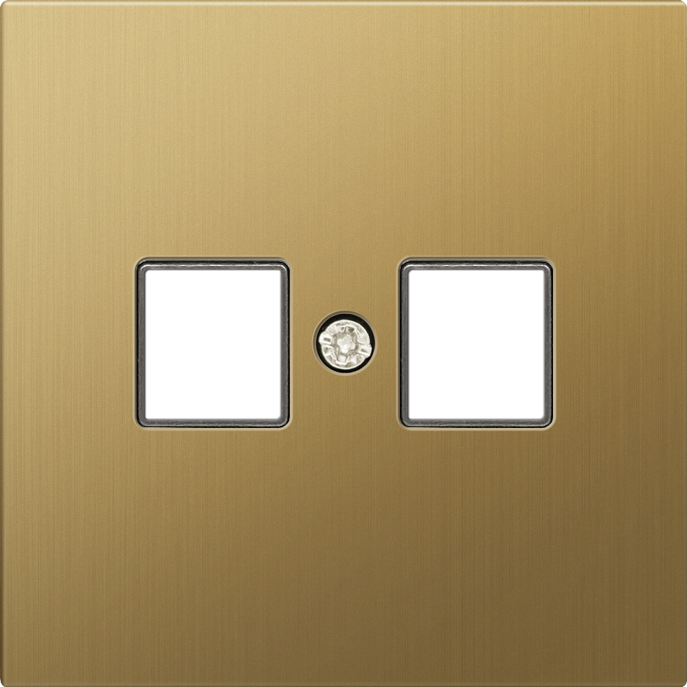 Розетка встраиваемая телефонная двойная Donel R98 Metal RJ11 + RJ11 Золото матовое DA14400-DA869BR — изображение 2