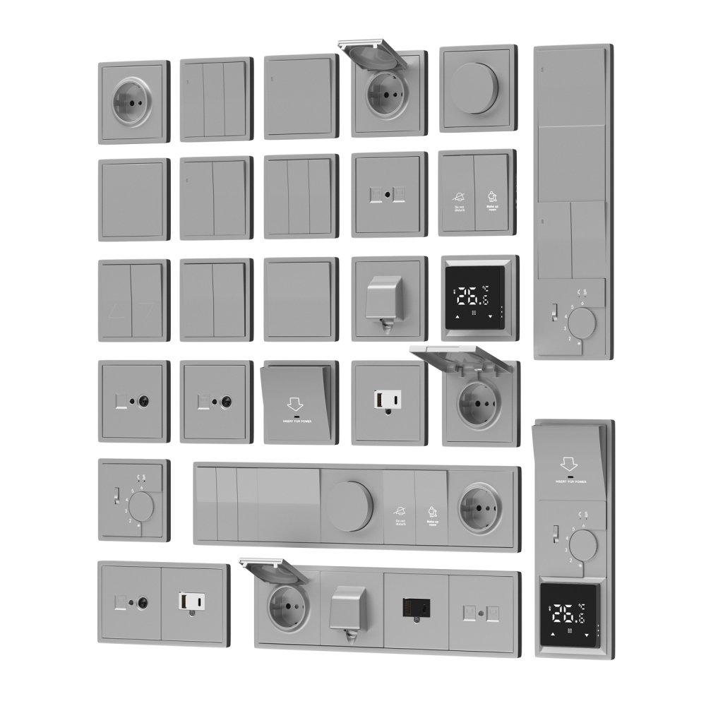 Выключатель одноклавишный встраиваемый Donel R98 звонкового типа Алюминий матовый DA15100-DA29626 — изображение 3