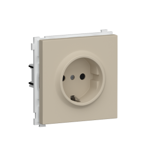 Розетка встраиваемая Donel R98 Schuko с заземлением и шторками на винтах Кашемир матовый DA18800-DA22035