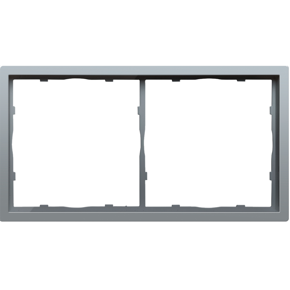 Рамка пластиковая Donel R98 на 2 поста Алюминий матовый DA21226