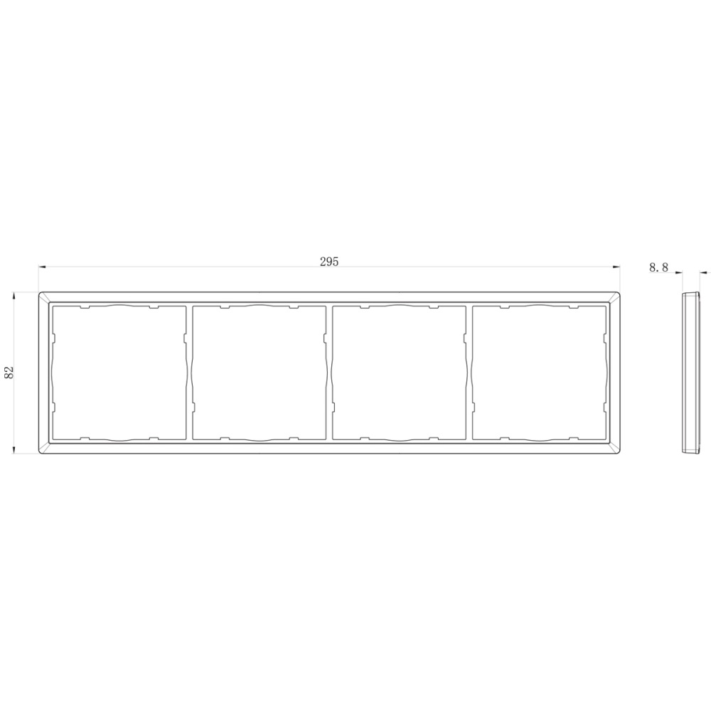 Рамка пластиковая Donel R98 на 4 поста Белый матовый DA21433 — изображение 3