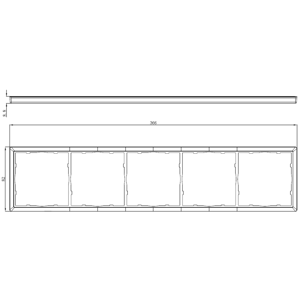 Рамка пластиковая Donel R98 на 5 постов Коралл матовый DA21545 — изображение 3
