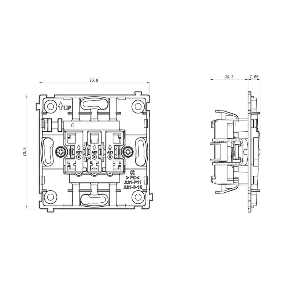 Выключатель трехклавишный встраиваемый Donel R98 Сталь матовая DA28300-DA29337 — изображение 6