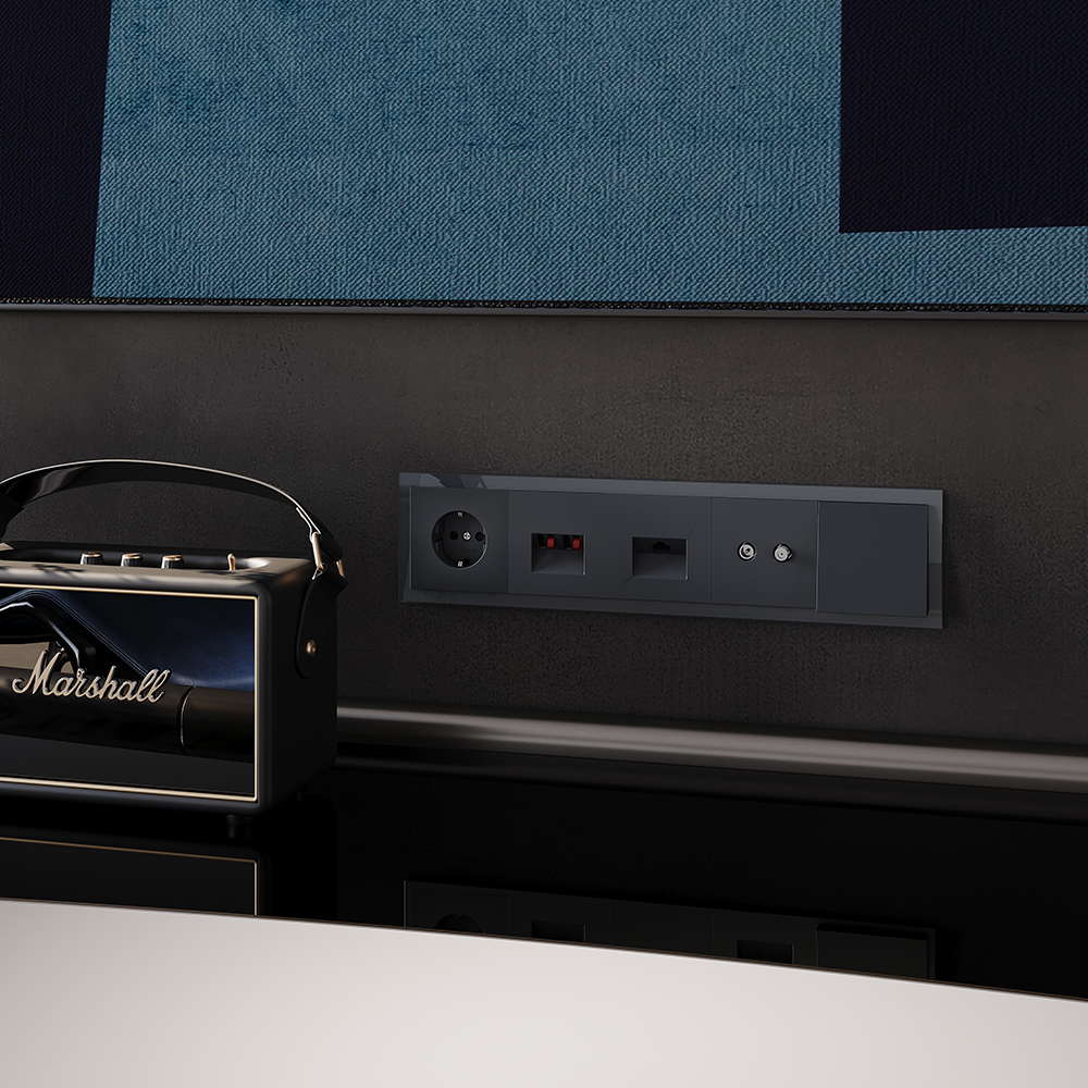 Выключатель одноклавишный встраиваемый Voltum S70 с подсветкой Графит VLS010207 — изображение 5