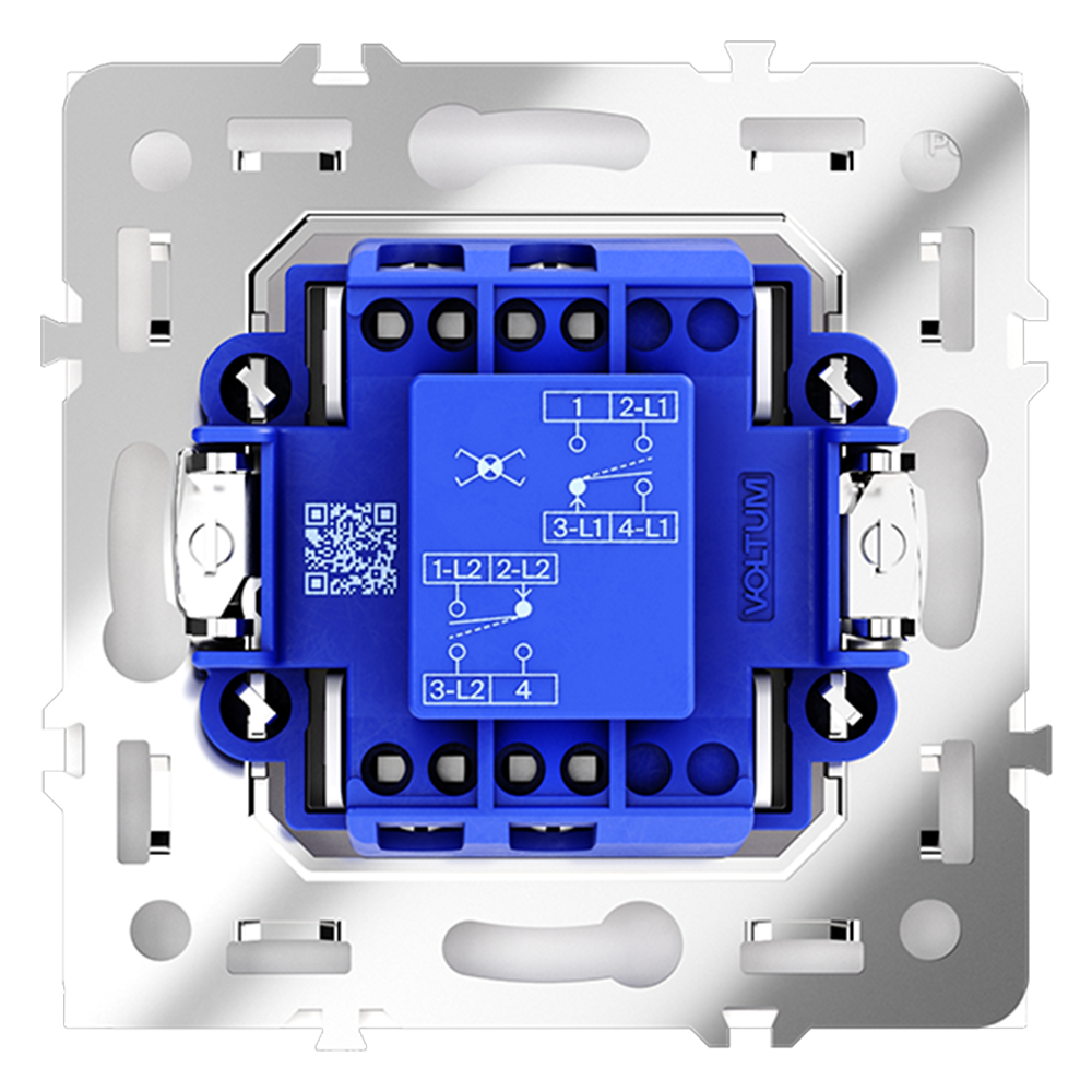 Выключатель одноклавишный встраиваемый перекрестный Voltum S70 Белый Глянцевый VLS010501 — изображение 3