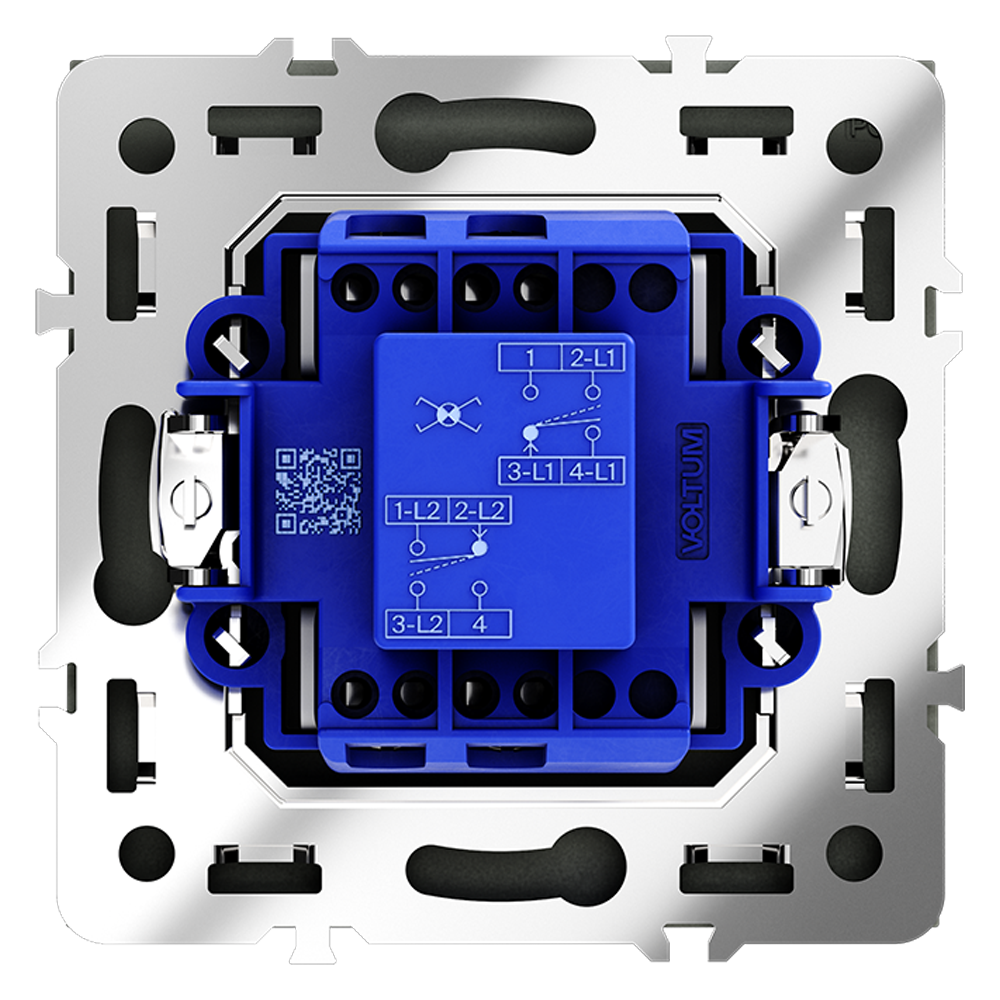 Выключатель одноклавишный встраиваемый перекрестный Voltum S70 Черный матовый VLS010508 — изображение 3