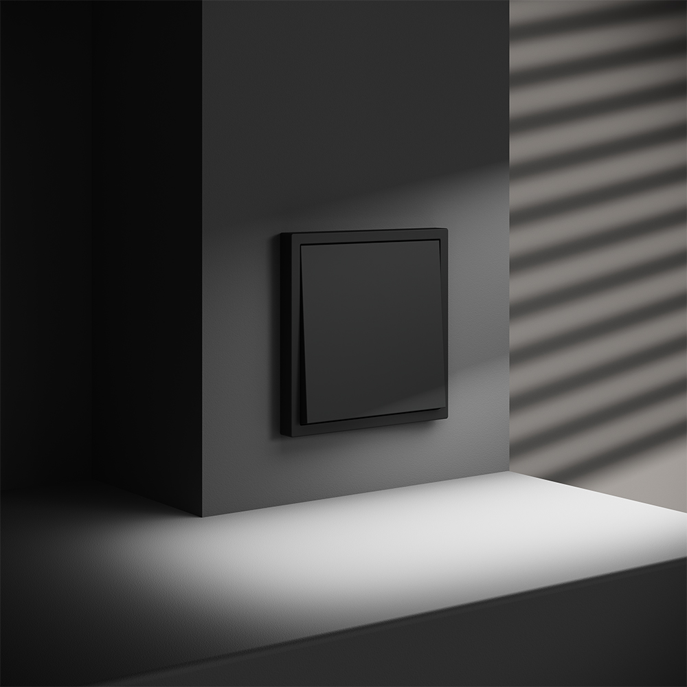 Выключатель одноклавишный встраиваемый перекрестный Voltum S70 Черный матовый VLS010508 — изображение 4