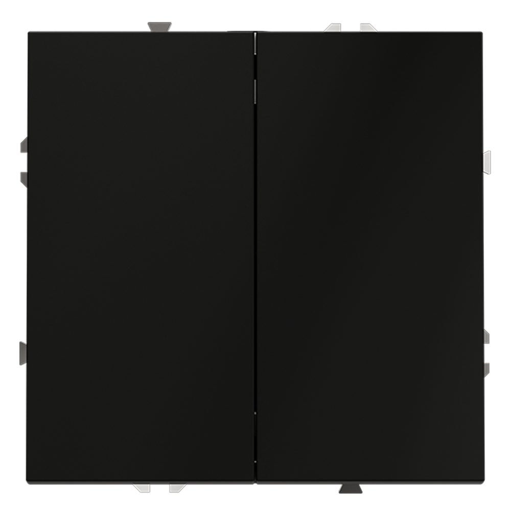 Выключатель двухклавишный встраиваемый Voltum S70 Черный матовый VLS020108