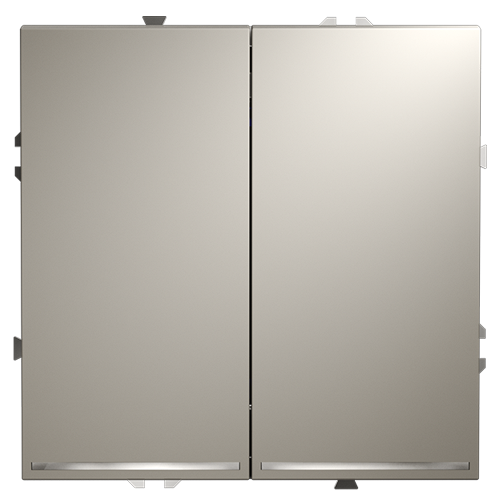 Выключатель двухклавишный встраиваемый Voltum S70 с подсветкой Кашемир VLS020203