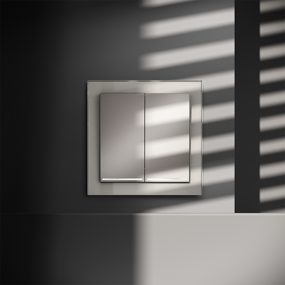 Выключатель двухклавишный встраиваемый Voltum S70 с подсветкой Кашемир VLS020203 — изображение 4