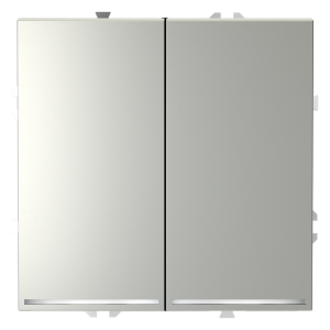 Выключатель двухклавишный встраиваемый Voltum S70 с подсветкой Сталь VLS020205