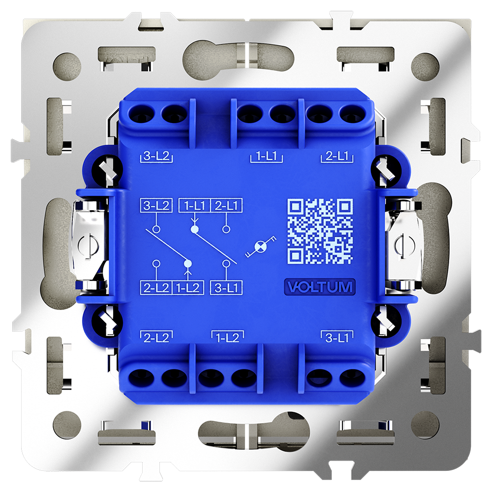 Выключатель двухклавишный встраиваемый проходной Voltum S70 с подсветкой Шелк VLS020404 — изображение 3