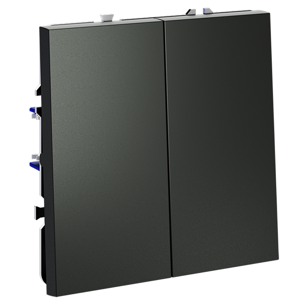 Выключатель двухклавишный встраиваемый с самовозвратом Voltum S70 Титан VLS020606 — изображение 2