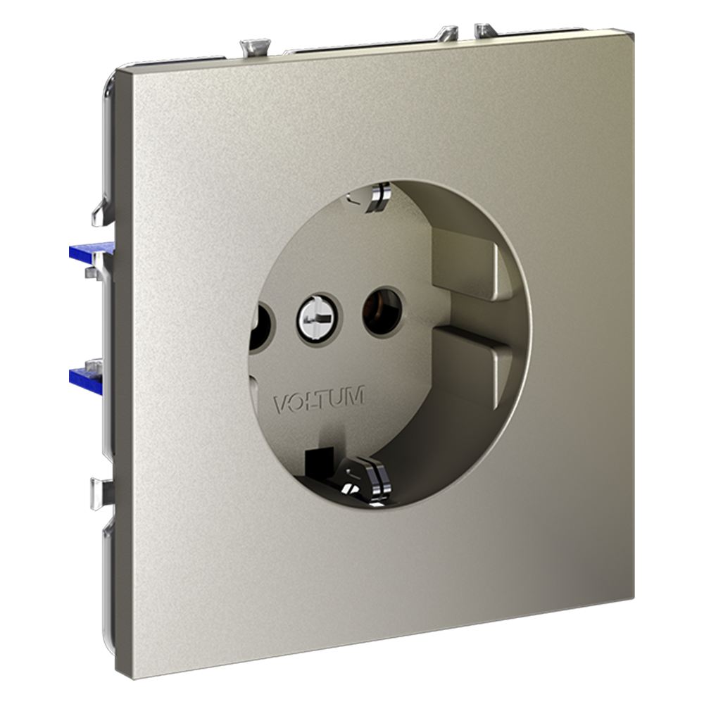 Розетка встраиваемая Voltum S70 с заземлением Soft touch Шелк VLS040104 — изображение 2