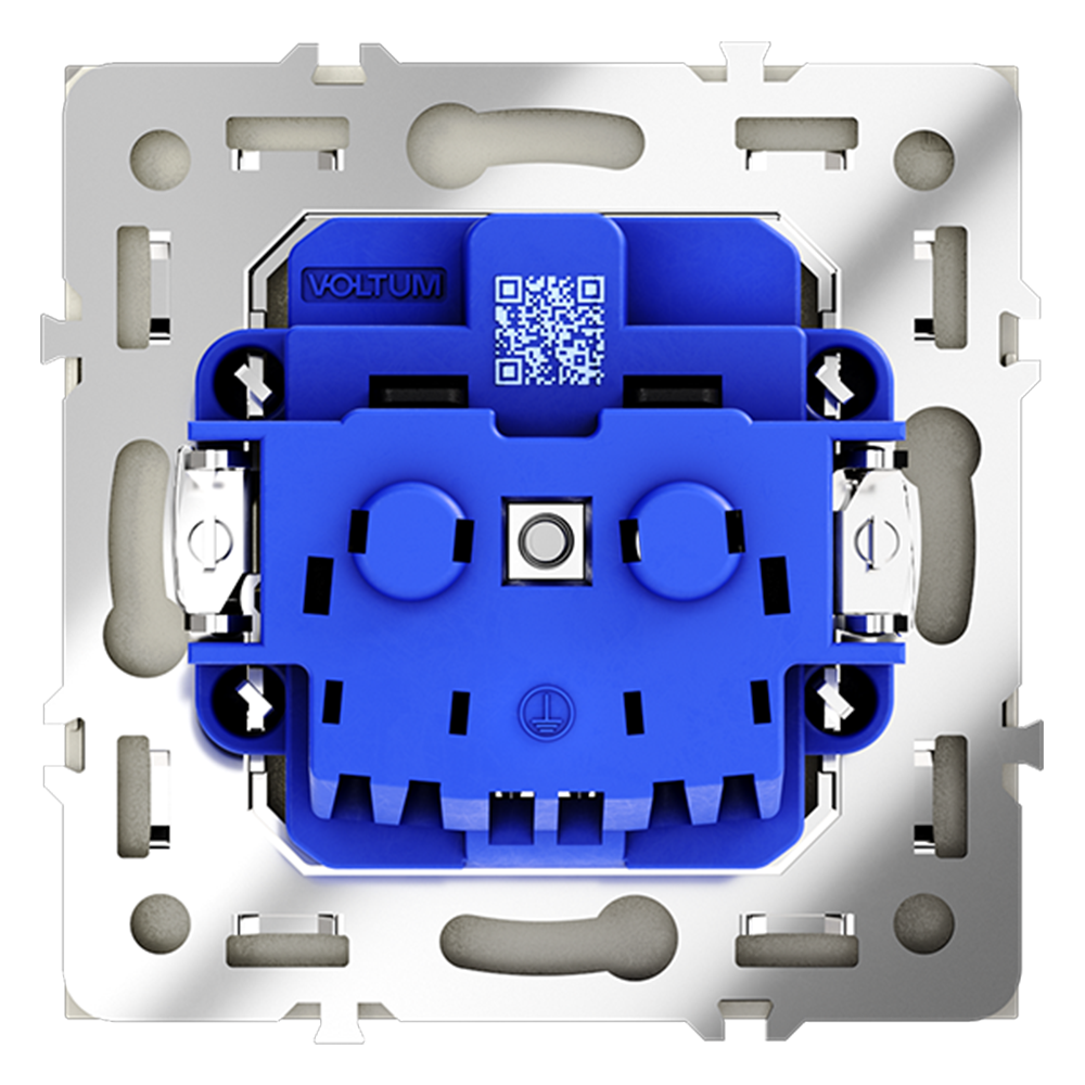 Розетка встраиваемая Voltum S70 с заземлением Soft touch Сталь VLS040105 — изображение 3