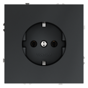 Розетка встраиваемая Voltum S70 с заземлением Soft touch Графит VLS040107