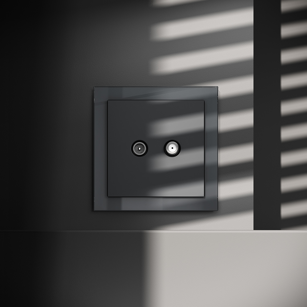 Розетка встраиваемая TV-SAT Voltum S70 оконечная Графит VLS060407 — изображение 4